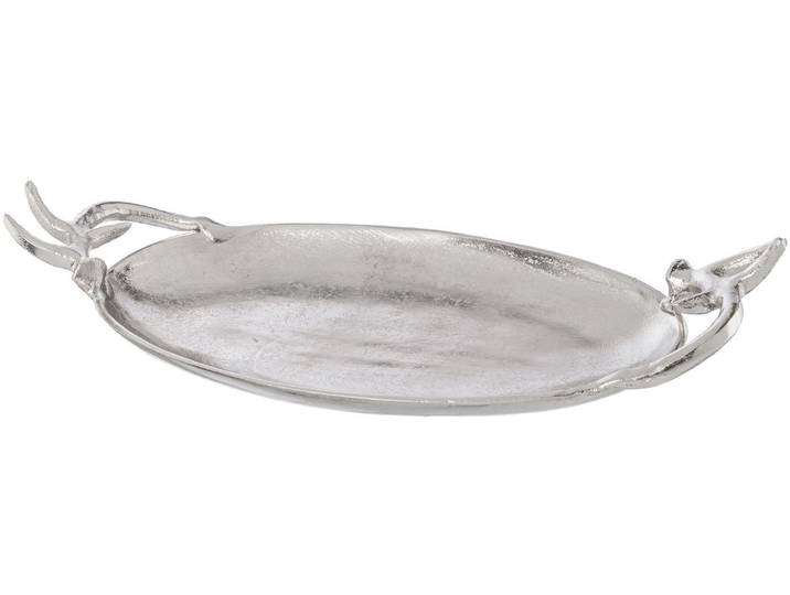 Dekoschale CREATIV HOME Schale , silber, B:40cm H:7cm T:19cm, Dekoschalen, Dekoschale, mit filigranen Griffen