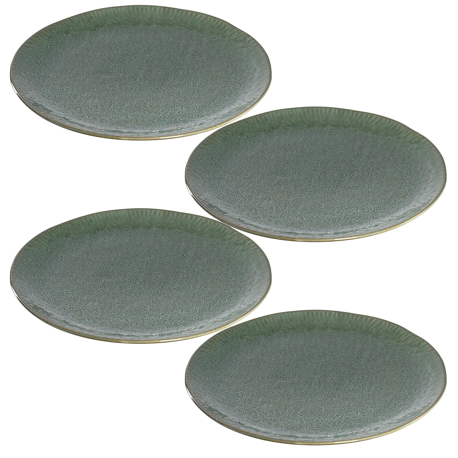 Dripio Set van 4 Keramische Schalen, Groen, 32 cm