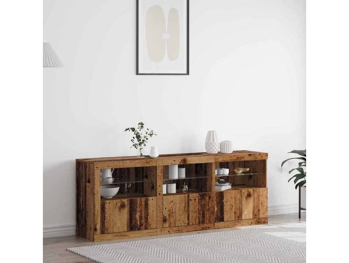 vidaXL LED-Sideboard Altholz 181 x 37 x 67 cm Holzwerkstoff