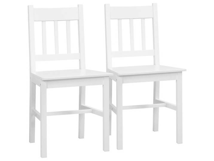 HOMCOM - Lot de 2 chaises de salle à manger - Bois - 41x46.5x85.5cm - Blanc