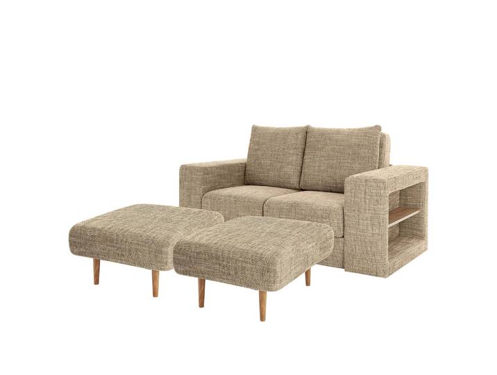 Sofa Looks V-2 2-Sitzer Braun/Beige Webstoff Folmar 172cm Modern