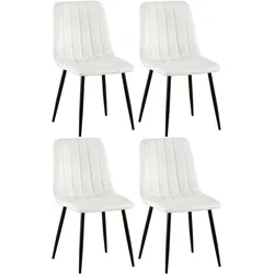 CLP 4er Set Stühle Dijon Samt   Farbe: cremeweiß, Material: Samt