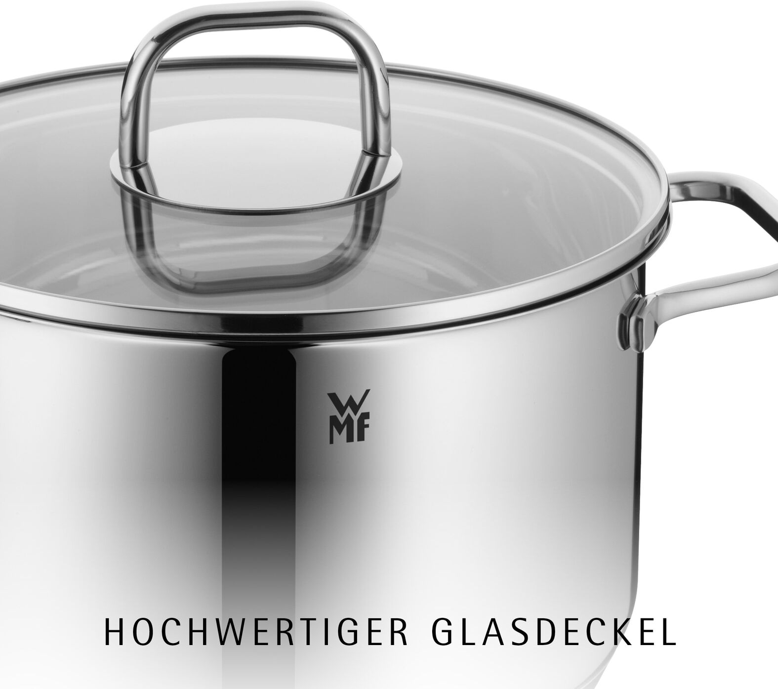 Topf-Set WMF "Inspiration Induktion, Kochtopf Set mit Glasdeckel", silber (edelstahlfarben), Töpfe, für alle Herdarten geeignet, unbeschichtet