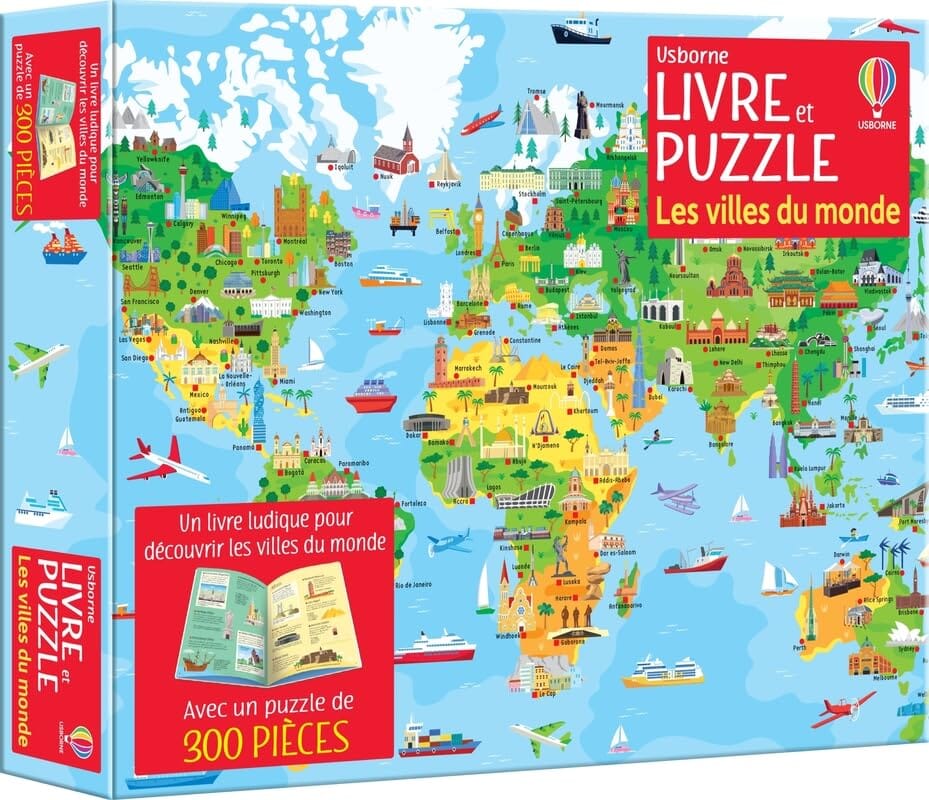 Interforum Livre et Puzzle 300 pièces - Les villes du monde    Usborne