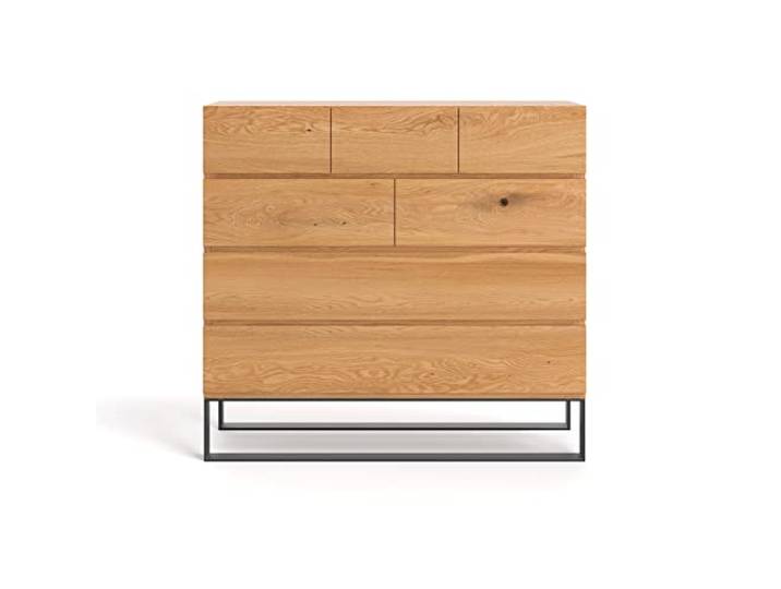 Danzz Kommode Keen 7 Schubladen, Premium Qualität, solide Bauweise aus Massivholz, multifunktionaler Schrank aus Holz mit Schubladen, Eiche 120x50x112 cm