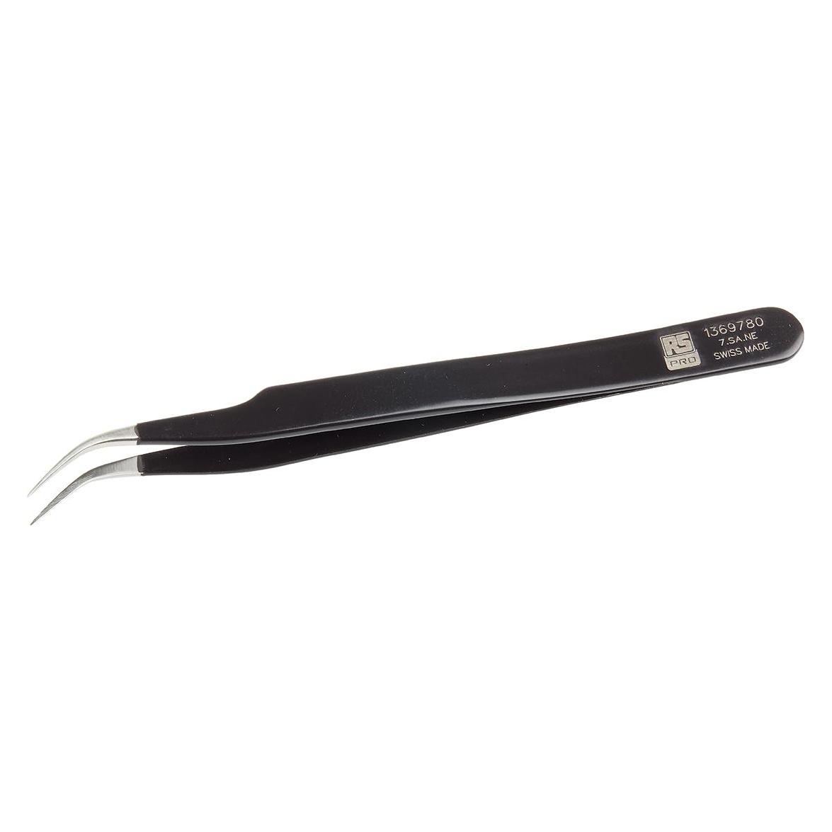 RS PRO ESD epoxy coated tweezers curved 120mm (7.SA.NE.B)