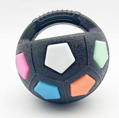 Inspired Finds Durable Football And Tennis Ball Shaped Pet Dog Toys black