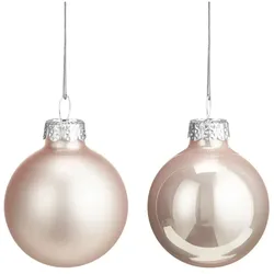 HOME STORY Weihnachtsbaumkugel  16er-Set   , rosa/pink , Glas,Aluminium Ø: 3.5