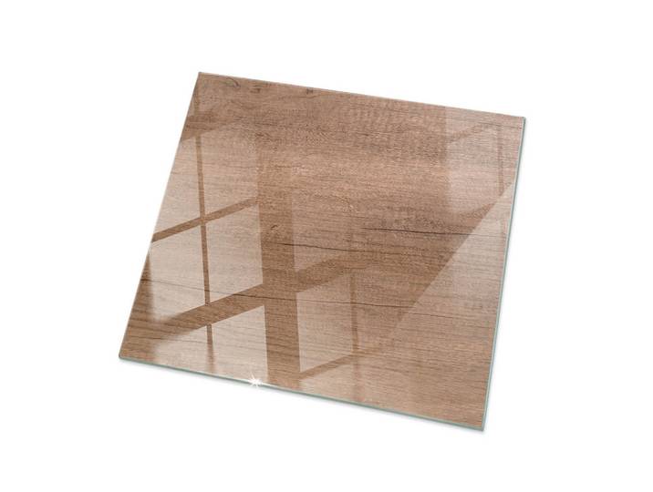 GLASPLATTE 60x60 cm Natürliche Holzmaserung