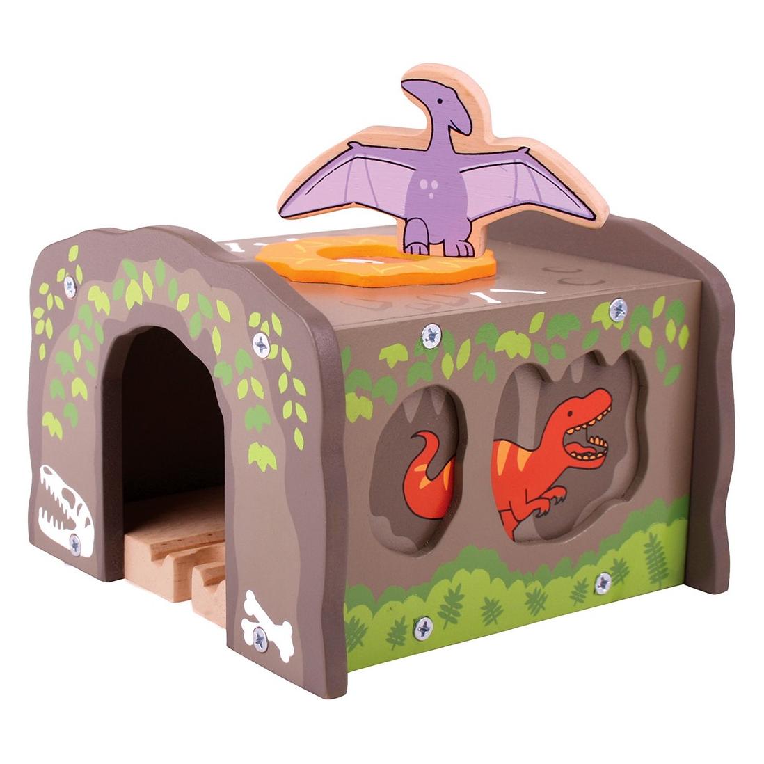 Bigjigs Hölzerner Dino T-Rex Train Tunnel (BJT244)