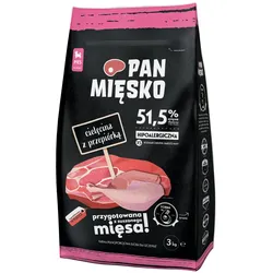 PAN MIĘSKO Kalbfleisch mit Wachtel XS 3kg für Welpen