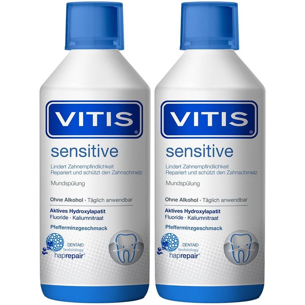 Vitis sensitive Mundspülung 2x 2x500 ml Mundwasser