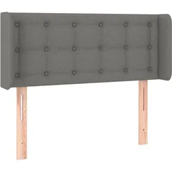 Décoshop26 - Kopfteil Schlafzimmer-Bettwäsche-Accessoire Möbelstück mit Seitenteil 103 x 16 x 78/88 cm dunkelgrauer Stoff TDL0205060