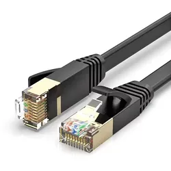MobileKing Flach Cat 7 LAN-Kabel 0,5 m Schwarz – Highspeed Ethernet Netzwerkkabel mit RJ45 für Router, PC, Smart TV & Konsole