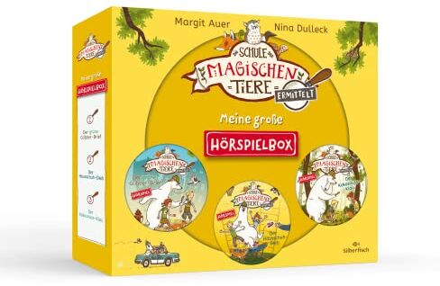 Margit Auer - Die Schule der magischen Tiere ermittelt - Hörspiele: Meine große Hörspielbox: »Der grüne Glibber-Brief«, »Der Hausschuh-Dieb«, »Der Kokosnuss-Klau«: 3 CDs - Preis vom 15.10.2026 23:06:25 h