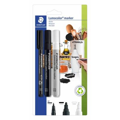 STAEDTLER Mars Lumocolor Schreib- und Zeichbedarf Lumocolor 60 Gemischte Sets Marker, 3er Set