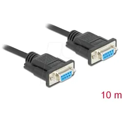 DELOCK 87783 - Nullmodem-Kabel, 9-pol.,Bu./Bu., CTS/RTS auto controll, 10 m