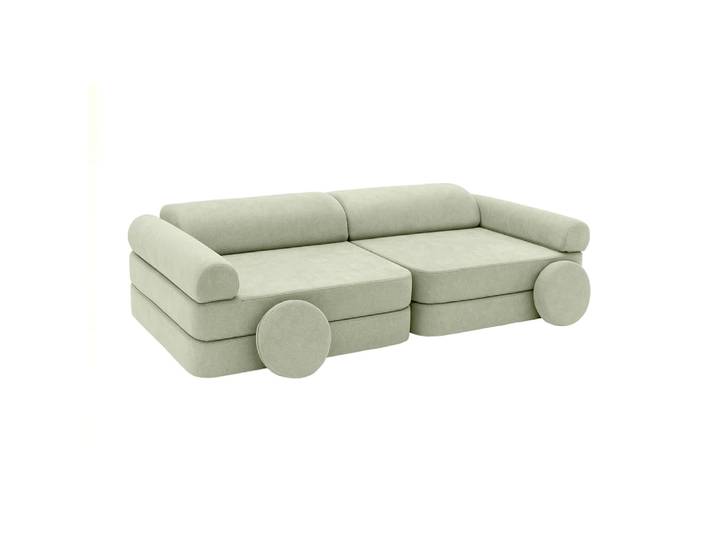 Canapé enfant modulable 160 cm en mousse, vert