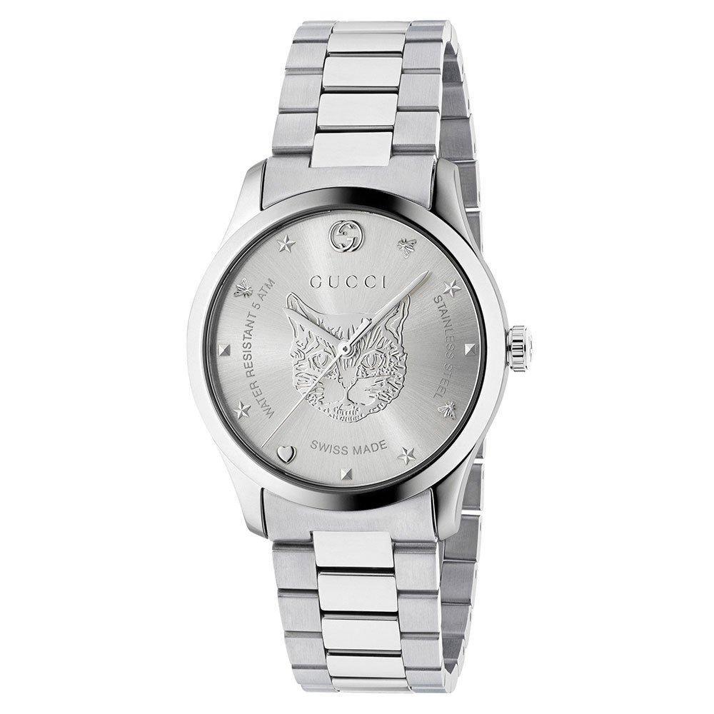Gucci YA1264095 G-Timeless Silbernes Zifferblatt Unisex-Uhr