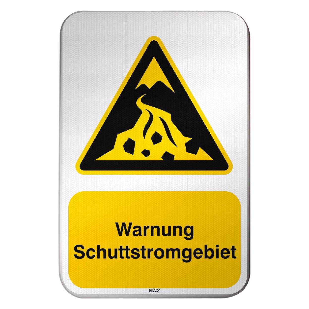 Brady ISO-Sicherheitsschild - Warnung Schuttstromgebiet (311457)