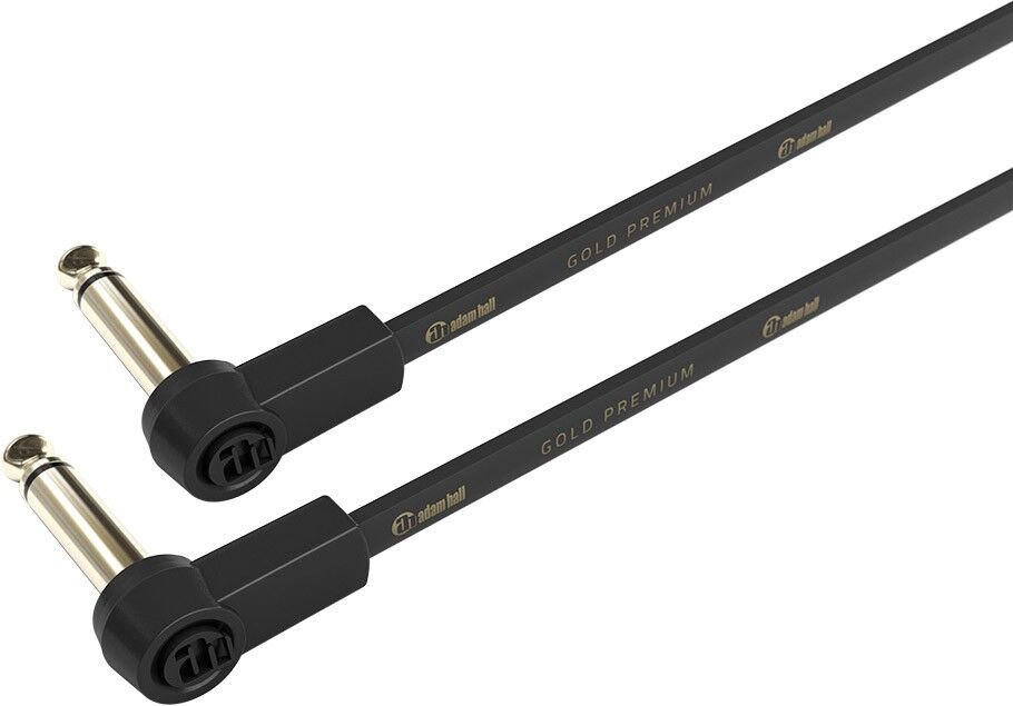 Adam Hall Cables K4 Irr 0010 Flm - Flaches Audiokabel, 6,3 Mm Mono-Goldstecker, 0,1 M
