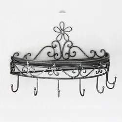 DanDiBo Wandregal 09919 Wandkonsole 50 cm Küchenregal aus Metall Topfhänger Kräuterregal