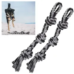 Relaxdays Hundespielzeug Seil 2er Set Grau,Schwarz