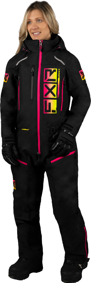 FXR Recruit F.A.S.T. Insulated Damen 1-Teiler Snowmobil Kombi, schwarz/pink, 12