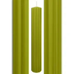 Wiedemann Kerzen Rillen Kerzen Grün 300 x Ø 45 mm, 4 Stück