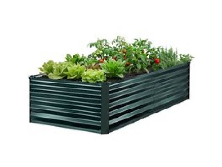 VEVOR Hochbeet Metall 203x102x46 cm, Rechteckiges Gartenbeet, Pflanzkasten-Set für den Außenbereich, Gemüsebeet mit Handschuhen, Blumenbeet, Pflanzbeet für Blumen & Gemüse, Dunkelgrün