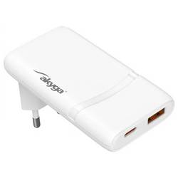 Akyga USB Ladegerät 65 W USB-C®, USB-A USB PD 3.0 Weiß Innenbereich GaN AK-CH-31
