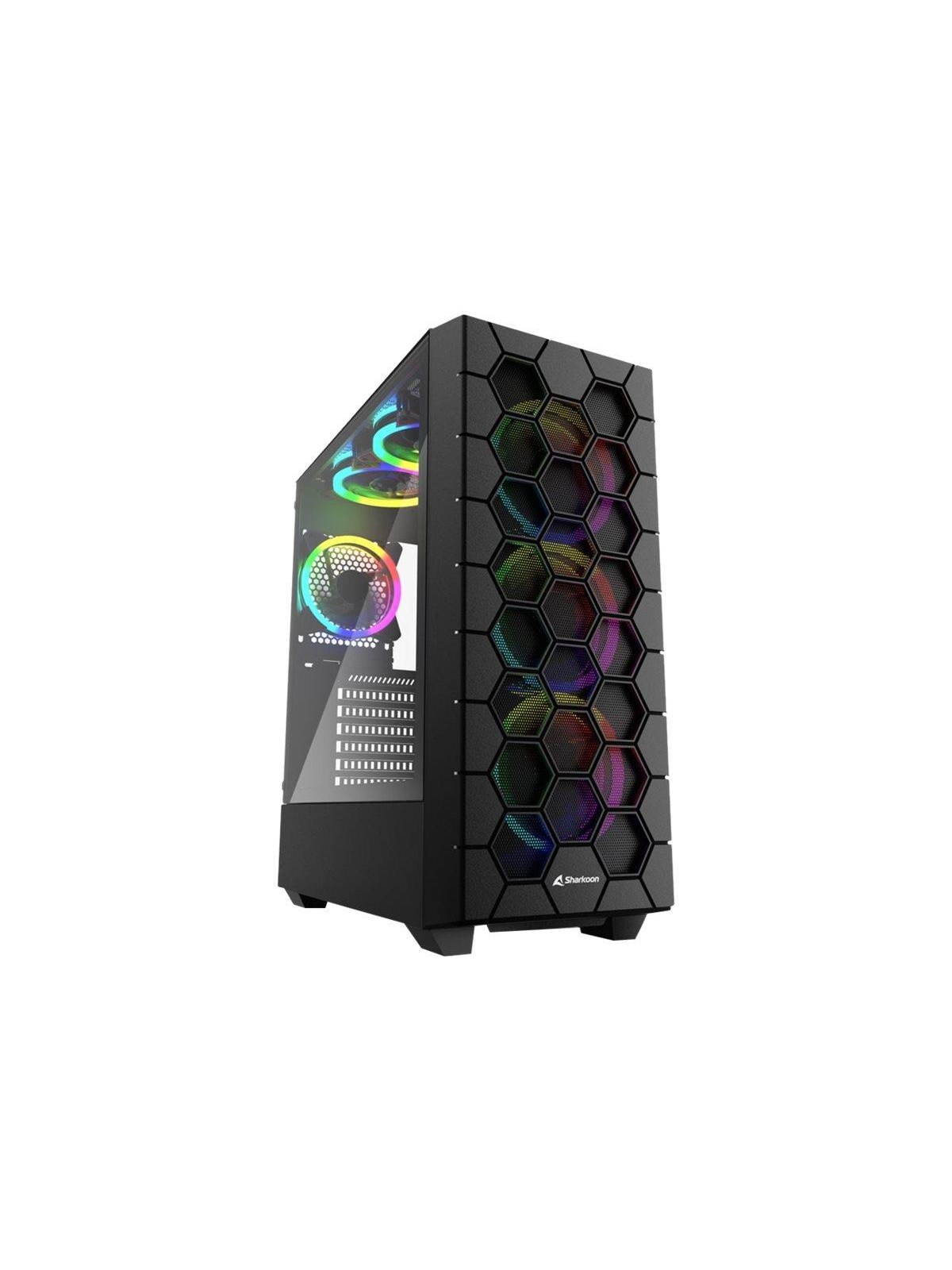 Sharkoon RGB Hex - mid tower - ATX - Gehäuse - Tower - Schwarz