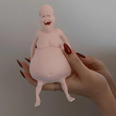 Funny Belly Doll Silicone Squishy Toy Quirky Desk Decor With Expressive Eyes Funny Belly Doll Silicone Squishy Toy Quirky Desk Decor With Expressive Eyes