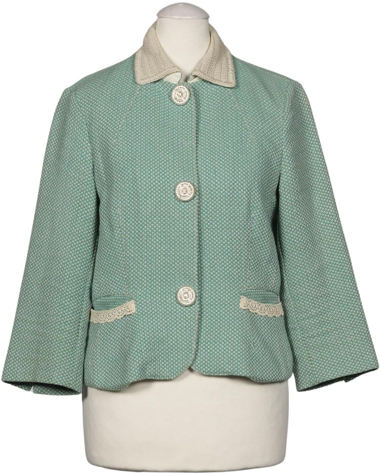 Dorothee Schumacher Damen Blazer, Hellgrün, Gr. S, Baumwolle / Leinen - Second Hand