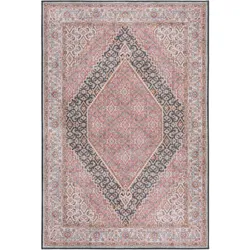 TEPPICH Waschbar HURST, orientalisch mit Medaillon, Rosa, 152 x 230 cm