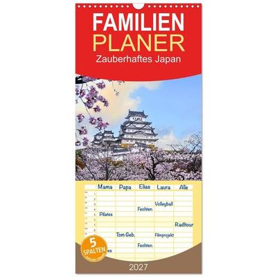 Familienplaner 2027 - Zauberhaftes Japan mit 5 Spalten (Wandkalender, 21 x 45 cm) CALVENDO