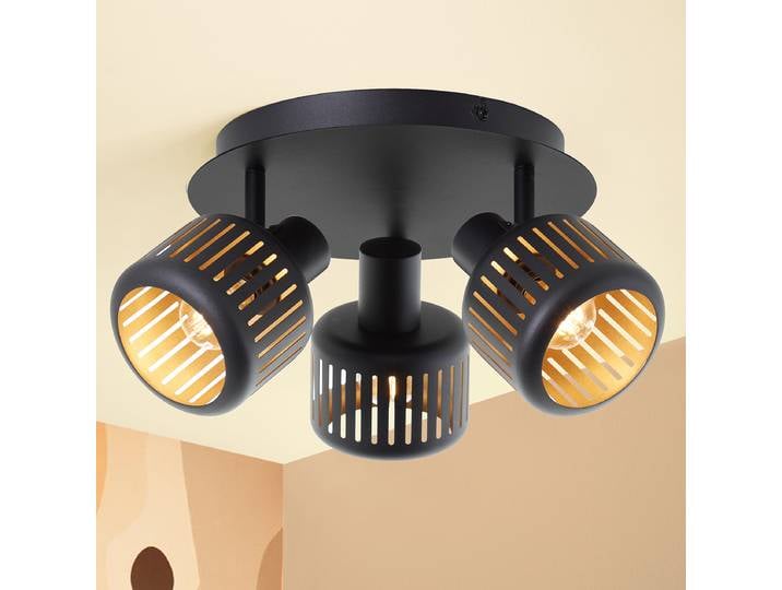 Plafonnier rond Ø 37cm Noir Aluminium verni E14
