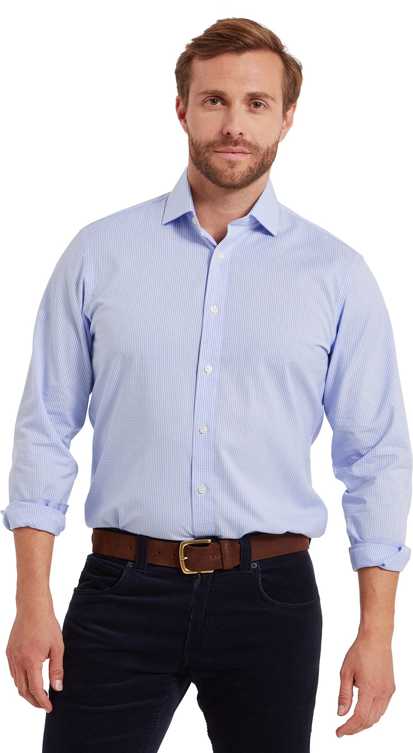 Schöffel Country Greenwich Tailored Shirt - Blue - Size 16.5 - Men