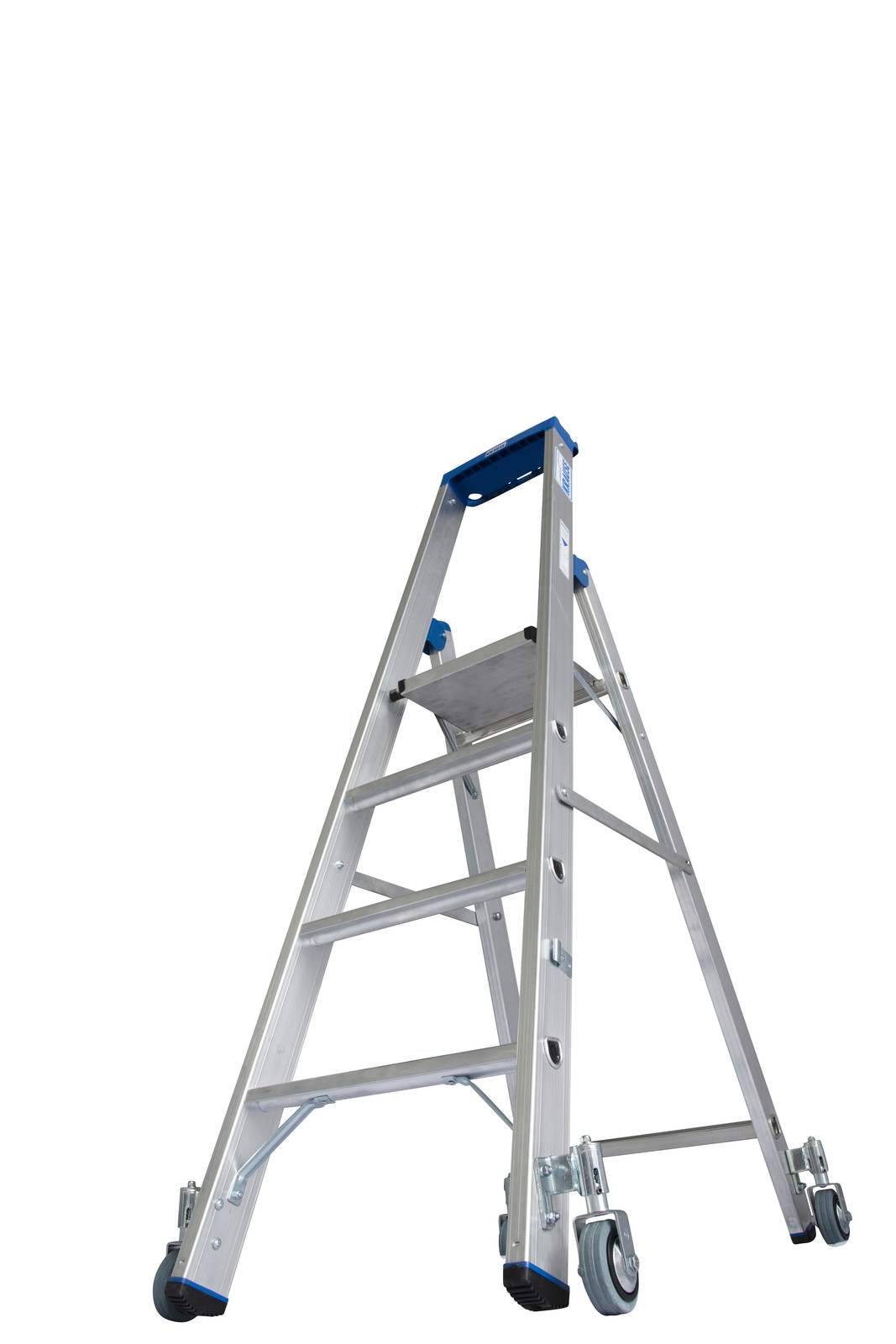 Krause STABILO verrijdbare stapscharnierladder met 5 treden