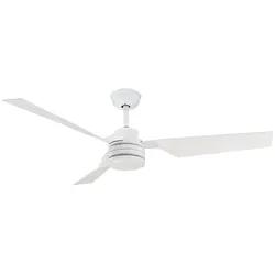 Decken Ventilator mit Fernbedienung Wohnzimmer Lüfter, weiß, Sommer-/Wintermodus 3 Geschwindigkeiten Timer, 132 cm