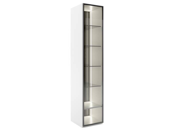 WK-Wohnen Vitrinenkombination klein 420 VIVA, grau, Holzfurnier