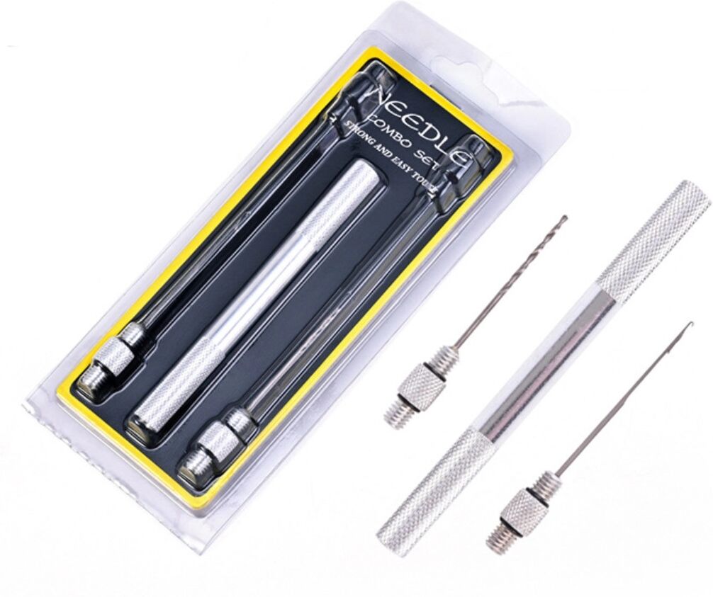 INF Ködernadel-Set aus Aluminiumlegierung, 3-teilig – Komfortabler Griff, Europäisches Karpfenhaken-Design, Präzise Handhabung