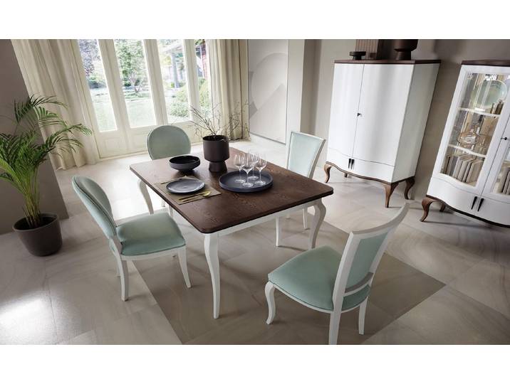 JVmoebel Esszimmer-Set Eleganter Holztisch mit 4 Stühlen in warmem Braun, (5-St., Esszimmer-Set, Küchen-Set)