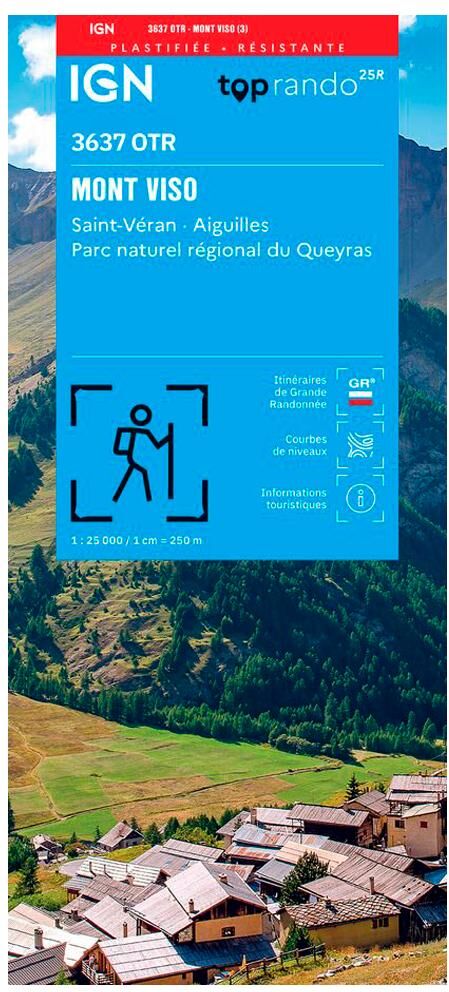 IGN  - 3637OTR Mont Viso, Saint-Véran, Aiguilles, PNR du Queyras - Résistante - Carte