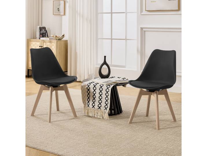 WOLTU Lot de 2 chaises de salle à manger pivotantes à 360 degrés, chaises de loisirs ergonomiques, chaises de salon rembourrées pour cuisine et salle à manger