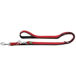 Hunter verstell. Führleine Neopren Rot/Schw. | 200cm x 25mm Hundeleine
