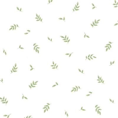 Kitchen Leaves Richmond 32.7 Ft. x 20.5 In. Vinyl Green Leaves Toile Wallpaper Covering