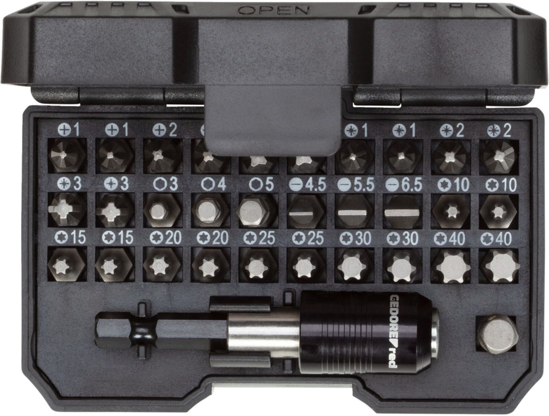 Gedore R33005031 Bit-Box 1/4 SL+PH+PZ+TX+6-kant 32-teilig ; Gedore Red (3301338)
