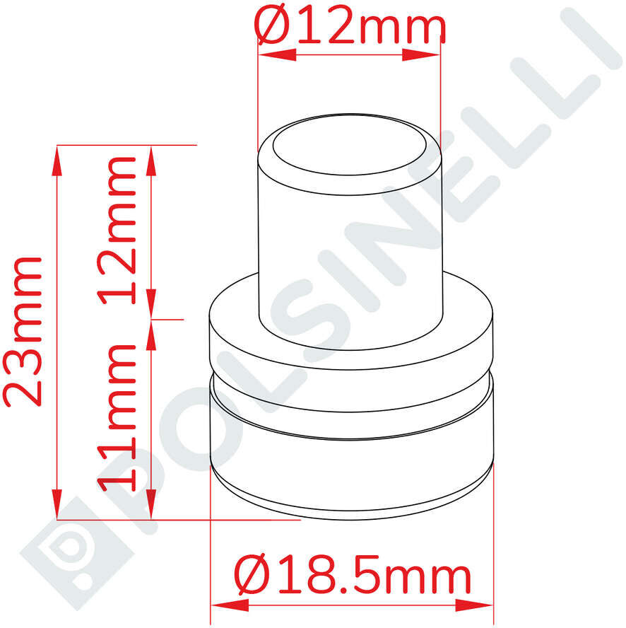 Polsinelli Bouchon champignon synthétique Ø12 (100 pcs)
