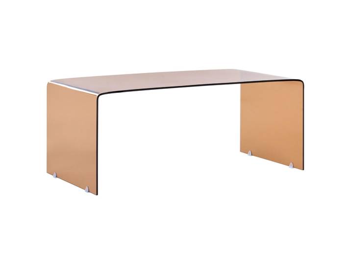 Beliani Couchtisch Braun Kendall, Glas, Rechteckig, 50x40x100 cm, Wohnzimmer, Wohnzimmertische, Couchtische